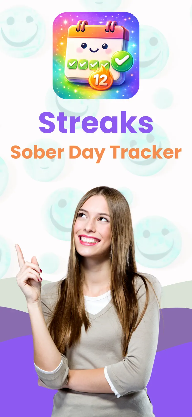Streaks: Sober Day Tracker iPhone app screen for track sober days and personal streaks