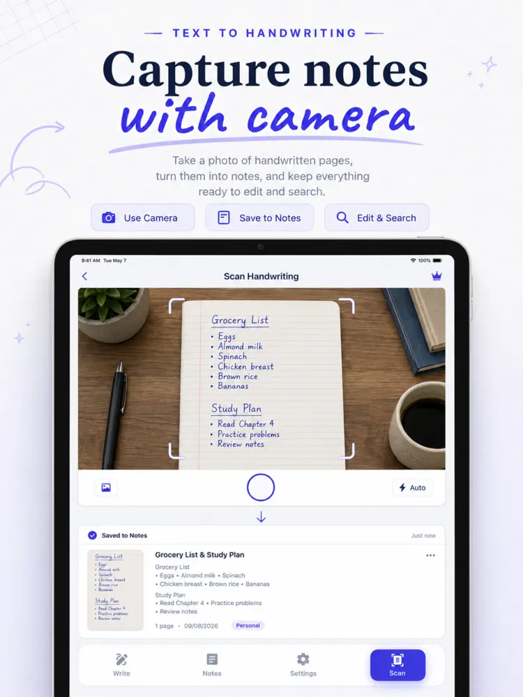 Text To Handwriting AI Convert saved results and sharing options