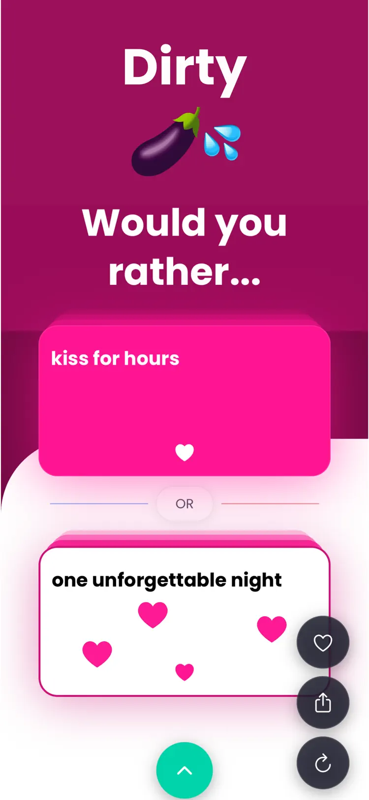 This or That: Would You Rather workflow and result preview