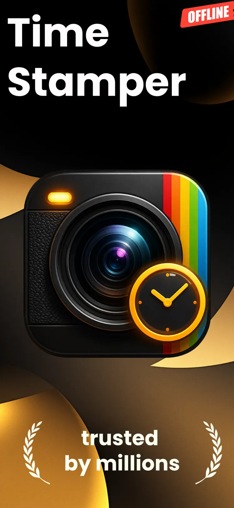 Timestamp Camera - Photo Date iPhone app screen for add timestamps and dates to photos