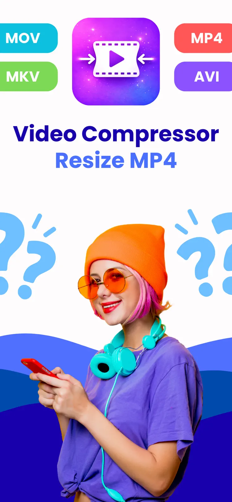 Video Compressor · Resize MP4 iPhone app screen for compress and resize videos