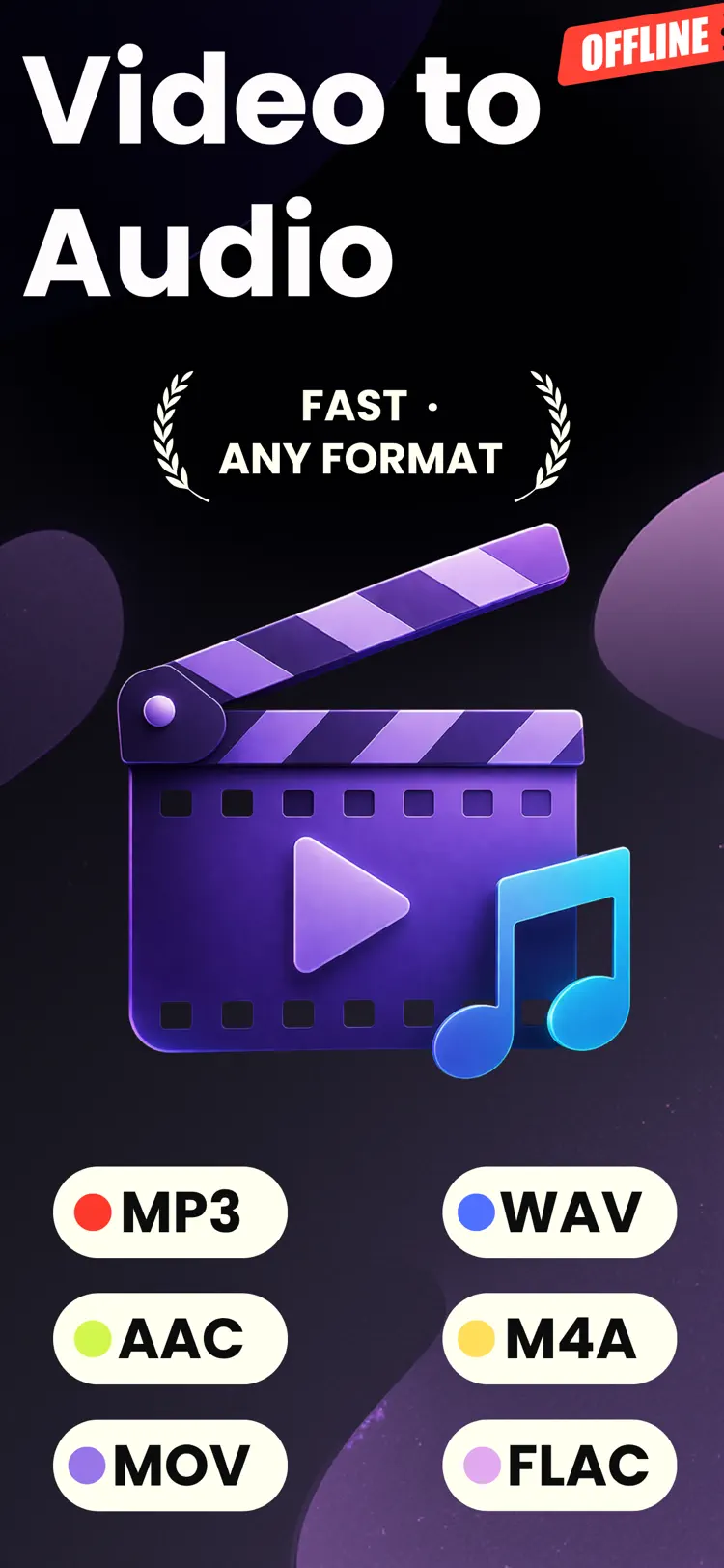 Video to mp3: Media Converter iPhone app screen for convert audio and media files