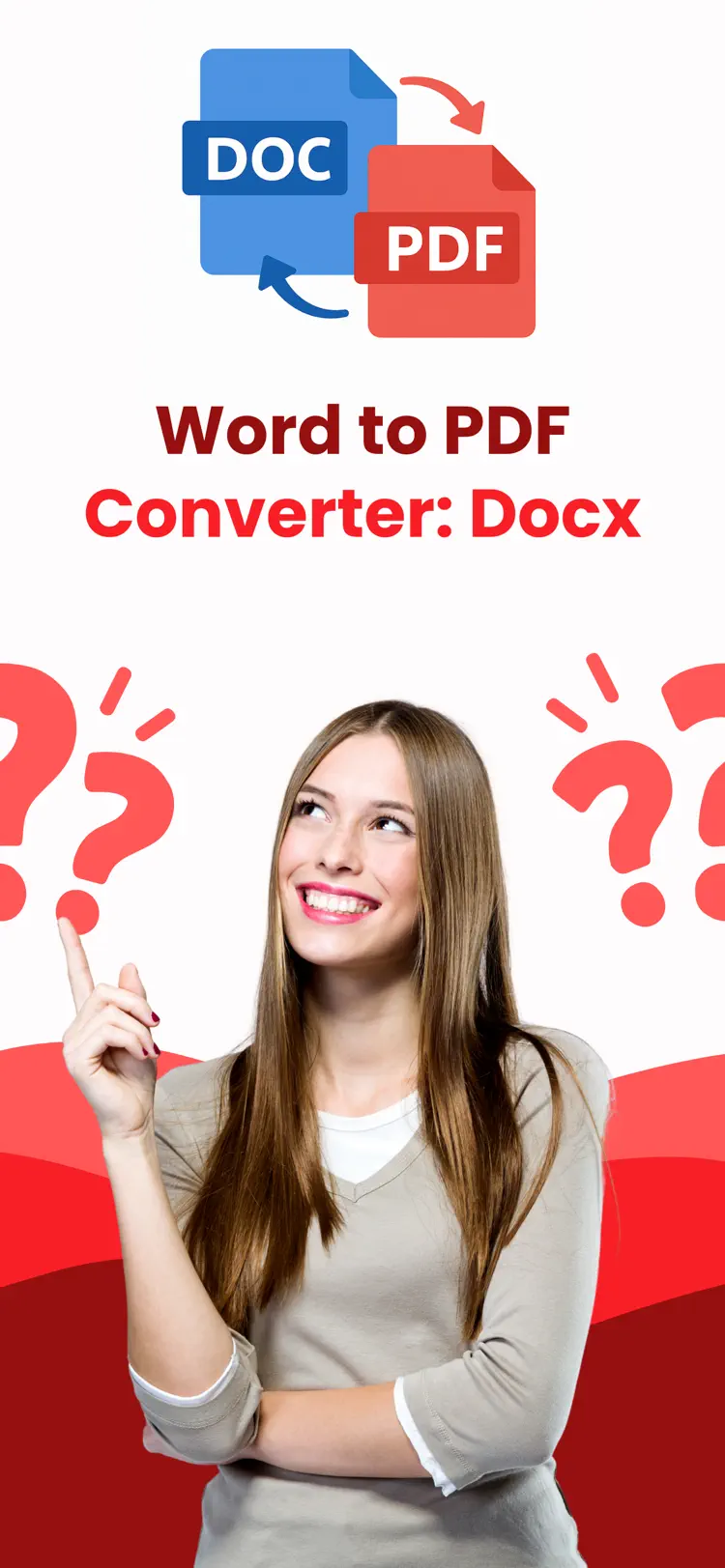 Word to PDF app converting a .docx document to PDF on iPhone