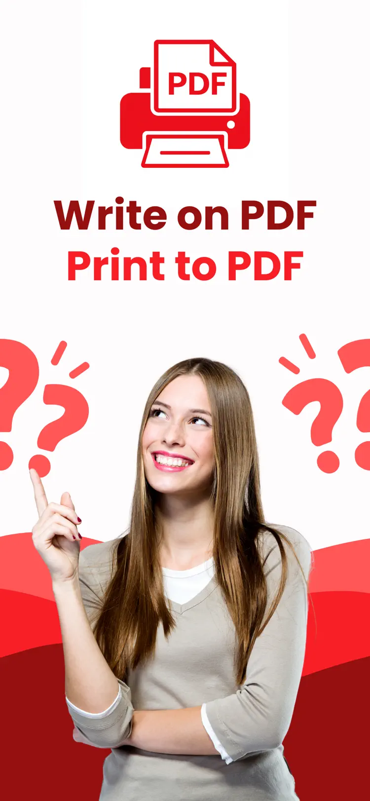 Write on PDF: Print to PDF iPhone app screen for write on and prepare PDF documents