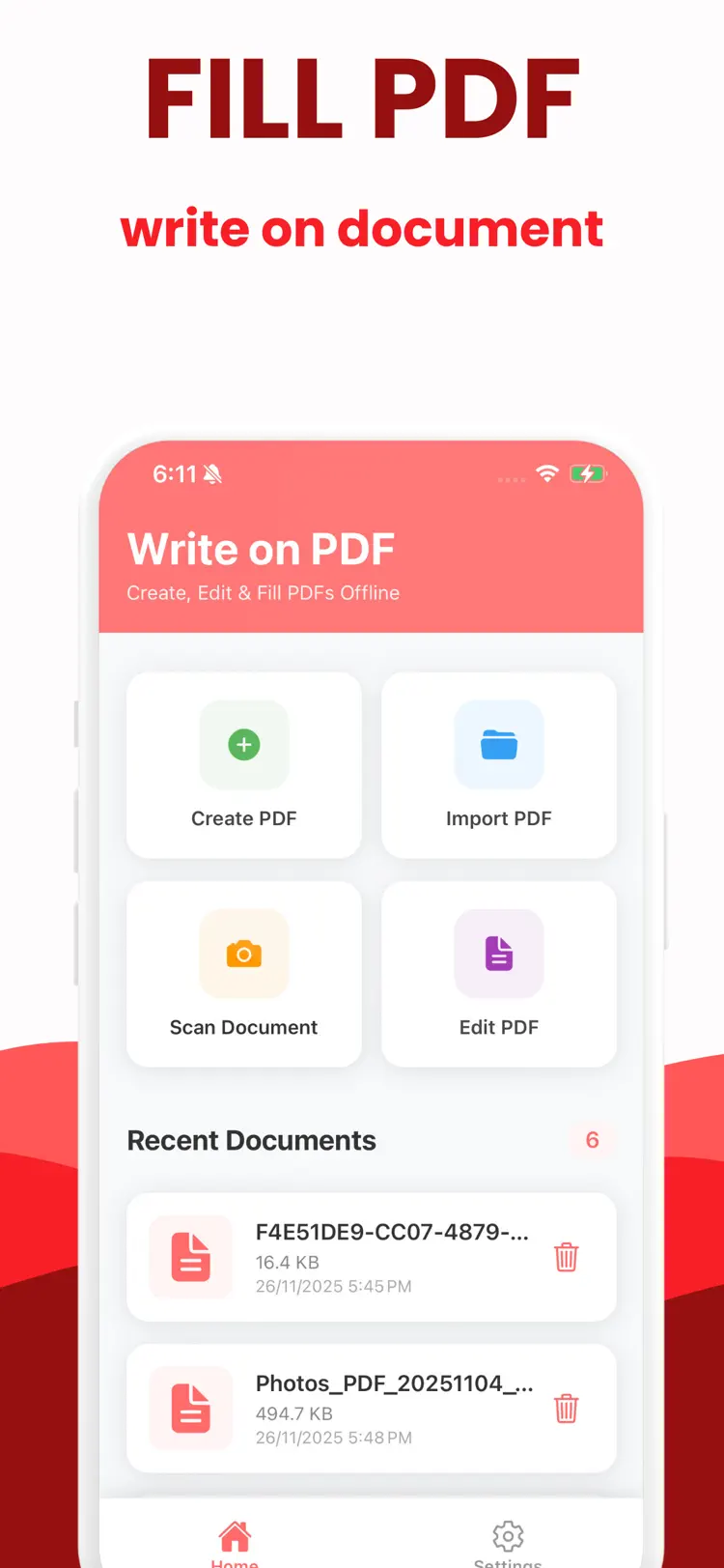 Write on PDF: Print to PDF main tools and options on iPhone